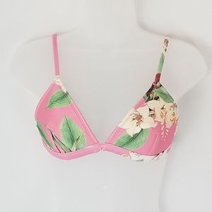 Triangl bikini top pink floral
